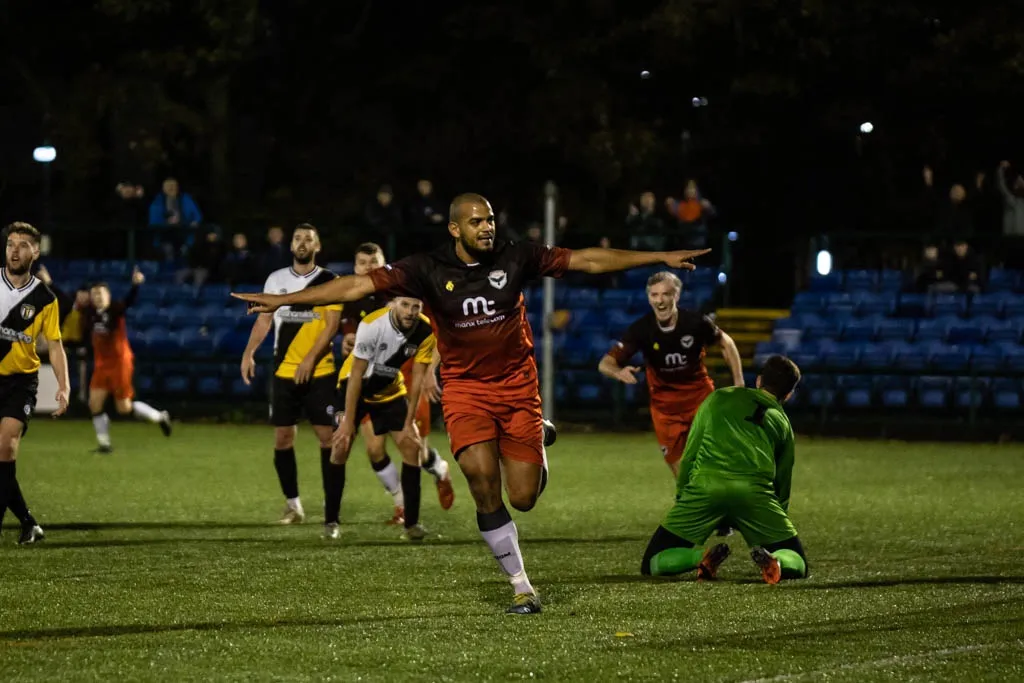 Furo Davies scores the winner against Congleton Town